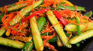 салат из огурцов с морковью по корейски на зиму Uletnaya Zakuska Salat S Ogurcami Po Korejski Syroednye Recepty Korejskie Recepty Kulinariya