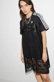 Adidas x dry clean only adibreak black denim jeans. Adidas X Dry Clean Only Black Lace T Shirt Dress Urban Outfitters Uk