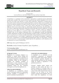 Null hypothesis and alternative hypothesis. Pdf Hypothesis Types And Research