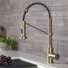 A kraus kitchen faucet is sure to complete your kitchen and make chores more easy and enjoyable. Kraus Kpf 1610bg Bolden 18 Inch Commercial Kitchen Faucet With Dual Function Pull Down Sprayhead In All Brite Finish 18 Inches Brushed Gold Amazon Com