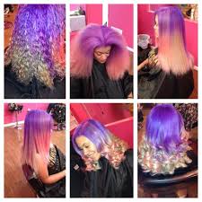 Pastel Pink Purple Ombre On Natural Curly Hair Facebook Lola Marie Curly Hair Styles Naturally Rainbow Hair Pink Purple Ombre