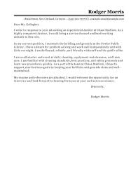 Cover letter request for interview. Outstanding Janitorial Cover Letter Examples Livecareer