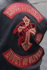 Black And Red Motorcycle Club Colors Cross Soldiers Mm Christian Biker Patches Motorcycle Clubs Christian Biker