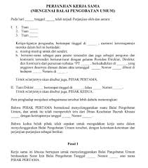 Perjanjian kontrak kerjasama kemudian ditutup dengan kalimat penutup seperti: Contoh Surat Perjanjian Kerjasama Bagi Hasil Contoh Surat
