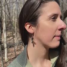 Blown Glass Honey Bee Drop Earrings