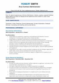 contract administrator resume samples