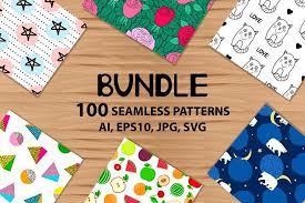 Download 100 Seamless Patterns Digital Papers Bundle 667972 Patterns Design Bundles Seamless Patterns Digital Paper Hand Lettering Cards