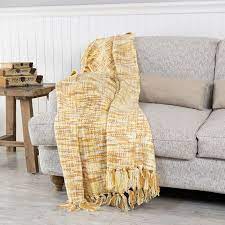 شال كنب لون أصفر و بيج throw blanket blanket sofa