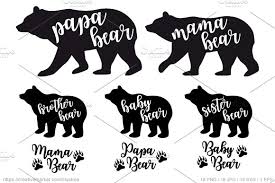 Download Bear Family Silhouettes Vector Set Pre Designed Photoshop Graphics Creative Market