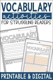 Vocabulary Worksheets For Elementary And Middle School Students In 2020 Vocabulary Activities Vocabulary Struggling Readers