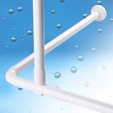 From 10 90 Ceiling Mount Bracket For Shower Curtain Rail Rod Aluminium 55cm Can Be Shorten Whit Shower Curtain Rods White Shower Curtain Shower Over Bath