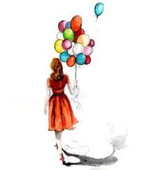 Drawing Of A Girl With A Balloon Google Search Art Drawings Simple Art Balloon Illustration
