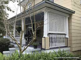Trellis and lattice screen with bench. Privacy Porch Front Porch Ideas Front Porch Pictures