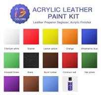 Kit de tinta de couro acrílico de 12 cores para sapatos, tênis, sofás,  bolsas, assento de carro, conjunto de tinta acrílica de couro com  preparador de ...