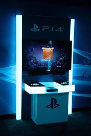Playstation 4 All Lit Up In Blue Store Plan Retail Design Game Store