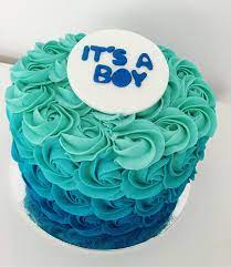 Rosette Cake Babyshower Cake Blue Ombre Cake Topper Rosettes Its A Boy Cake Baby Shower Cakes Rosette Cake Cake