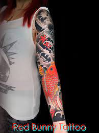 鯉 | 東京 タトゥースタジオ 吉祥寺 Red Bunny Tattoo タトゥーデザイン・タトゥー画像