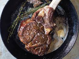 (again, be careful, hot pan) put the butter into the pan, between the steaks, once the butter melts, scrape the shallots and herb sprigs off the steaks and. Foaming Butter Basted Rib Eye House Home