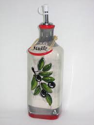 Huilier Grand Modele Bouchon Verseur Gris Rouge Theme Olive Provence Souvenirs Et Idees Cadeaux De Provence Par Boutique Grenadine Grenadine Souvenirs Provencaux