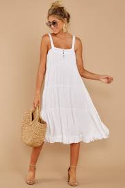 Thinking Out Loud White Midi Dress In 2020 Casual White Dress Midi Dress Summer Midi Dress Casual