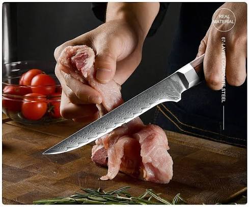 F.N. Sharp Damascus Steel Boning Knife 