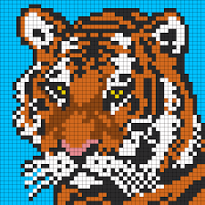 Image Du Blog Looms Centerblog Net Dessin Petit Carreau Dessin Sur Petit Carreaux Visage De Tigre