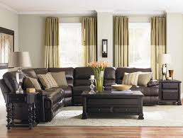 I Like The Black End Tables And Coffee Table With The Dark Chocolate Leather Couch Leather Couches Living Room Living Room Inspiration Couches Living Room