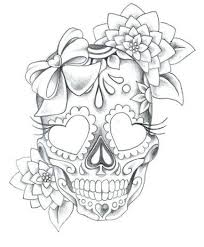 Black And White Sugar Skull Thigh Tattoo Trendy Tattoo Sleeve Black And White Sugar Skull Ideas Tattoo Sugar Skull Tattoos Skulls Drawing Mexican Skull Tattoos