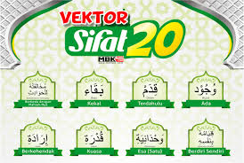 Ada 20 sifat wajib dan mustahil tuhan yang wajib diketahui setiap muslim. Vektor Sifat 20 Allah Mbkaos