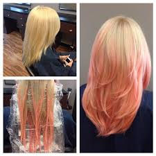 Luisa Valdes On Instagram Balayage Ombre With A Fun Custom Pastel Coral Coral Hair Strawberry Blonde Hair Color Blonde Hair With Highlights
