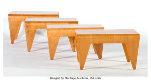 This coffee table is built from a single sheet of 3/4 plywood. Marcel Breuer For Isokon Four Bent Plywood Tables Circa 1936 Lot 73066 Heritage Auctions