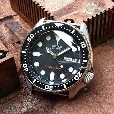 Skx007 Mark Ii Upgraded With Skx Black Ceramic Insert Double Dome Sapphire Crystal Silver Mercedes Hands Explo Seiko Mod Vintage Watches Watches For Men