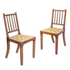 Quirky Pair Of English 19th Century Regency Bobbin Turned Chairs Antique Chairs Turned Chair Shop Chair