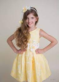 Vestido Ceremonia Amarillo Brocado Flower Girl Dresses Womens Dresses Dresses