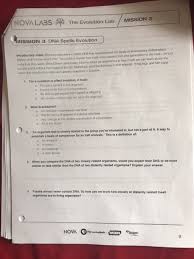 Solved Nova La35 The Evolution Lab Mission 3 Mission 3 Chegg Com