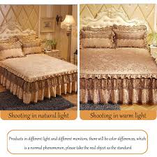 Comforter sets, duvet covers, pillows, sheets, quilts 3 Pcs Bed Spreads European Luxury Bed Skirt Thicken Beautiful Cal King Size Bedding Havy Sheets Bedspreads Queen King Size Bed Skirt Aliexpress