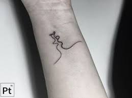 Black And White Kiss Tattoo This Gentle Kiss Line Tattoos Tattoos Kiss Tattoos
