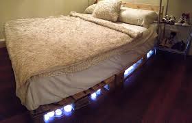 How to install led strip lights under bed frame (bedroom rgb lighting) diy. Platform Pallet Bed With Lights Easy Pallet Ideas
