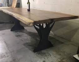 Metal dining table legs nzd currency to us dollars. Metal Double Tree Dining Table Legs Etsy