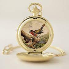 vintage wild bird illustration with text pocket watch zazzle com pocket watch antique vintage watches classic timepiece