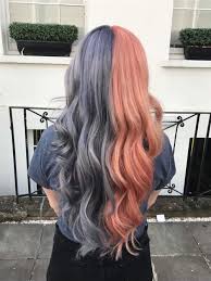 Split Hair Blue And Pink Hair Split Dyed Hair Aesthetic Hair Two Color Hair