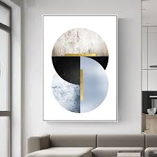 Dengan bantuan mereka, realiti sejajar dicipta. Emas Biru Bulat Akrilik Abstrak Lukisan Cat Minyak Geometri Corak Dinding Seni Gambar Untuk Ruang Tamu Dekorasi Rumah Dekorasiacion Painting Calligraphy Aliexpress