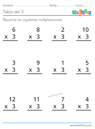 Tabla Del 3 Fichas Ejercicios Aprender A Multiplicar Gratis En 2020 Tablas De Multiplicar Ejercicios De Calculo Cuaderno De Lectoescritura