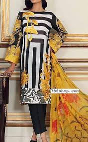 Black And Yellow Suit Black Yellow Swiss Lawn Suit Buy Charizma Pakistani Dresses And Clothing Online In Usa Uk Pakistani Lawn Suits Lawn Suits Pakistani Dresses