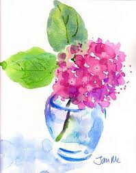Pink Hydrangea Watercolor Flowers Paintings Watercolor Paintings For Beginners Watercolor Flowers Tutorial