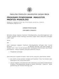 Baik sekarang dengan mbak siapa saya berbicara ? Informed Consent Fakultas Psikologi Universitas Gadjah Mada