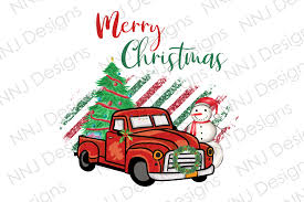 Merry Christmas With Vintage Truck Graphic By Nnj Designs Creative Fabrica
