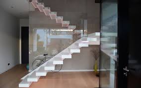 The led strips are available in three white luminous intensities: Corian Staircase With Led Lighted Treads Siller Stairs