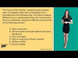 Nclex Question When Should You Hold Metformin Nclex Questions Nclex Nursing Videos