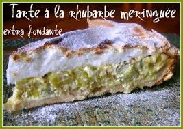 Tarte A La Rhubarbe Meringuee Extra Fondante Tarte Rhubarbe Rhubarbe Recette Tarte